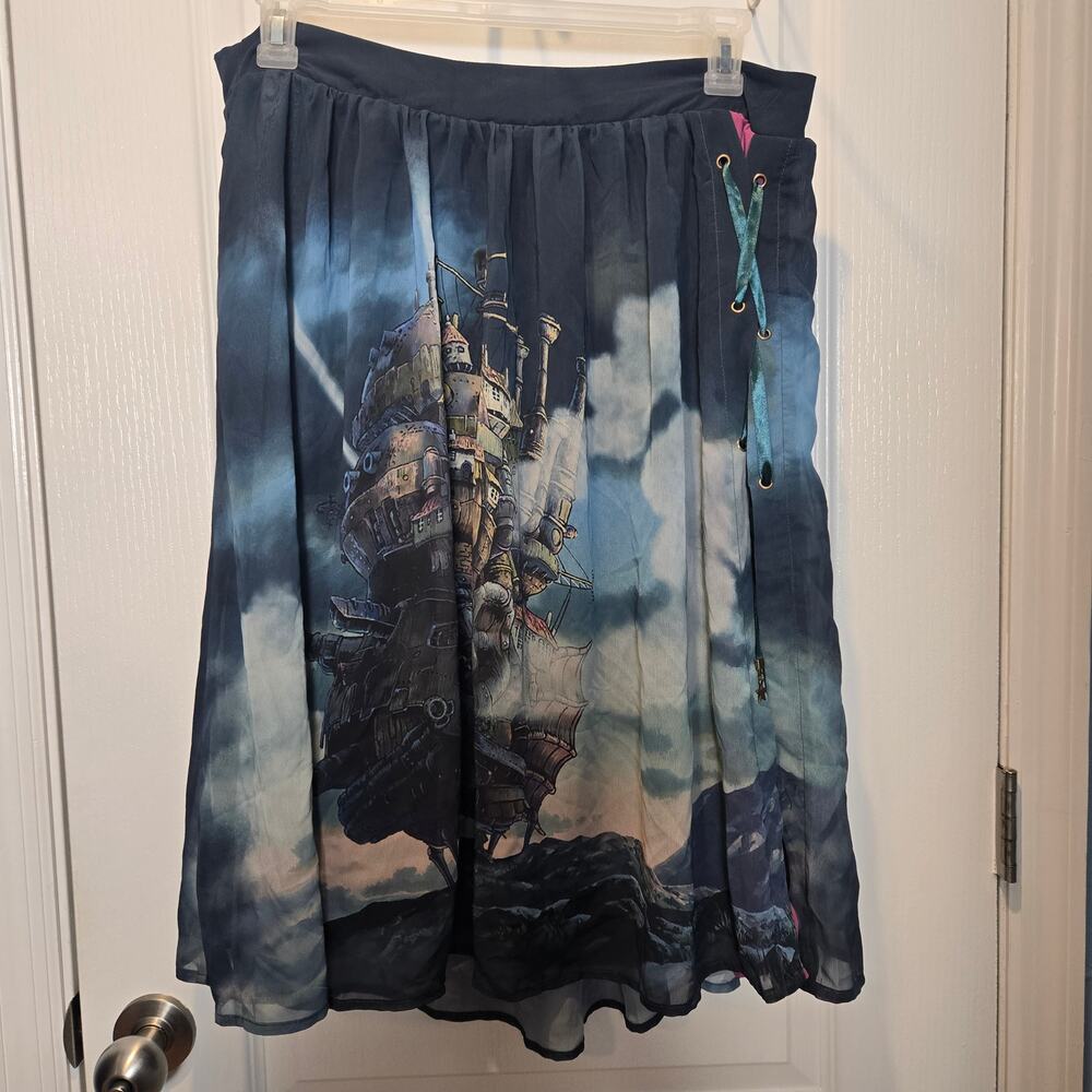 Her Universe Studio Ghibli Howl's Moving Castle sz 1/ XL Lace-Up Castle Skirt